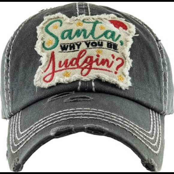 SANTA WHY YOU BE JUDGIN'? VINTAGE BALLCAP - Picture 3 of 11